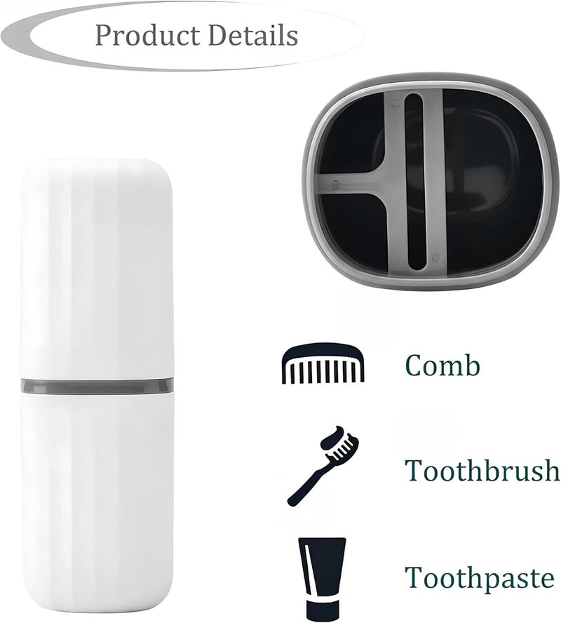 ZORGONS Toothbrush Travel Case Toothbrush Holder with Cover Travel Boothbrush Holder Portable Toothbrush Case and Carrier for Bathroom School Business Trip (White) - Image 2
